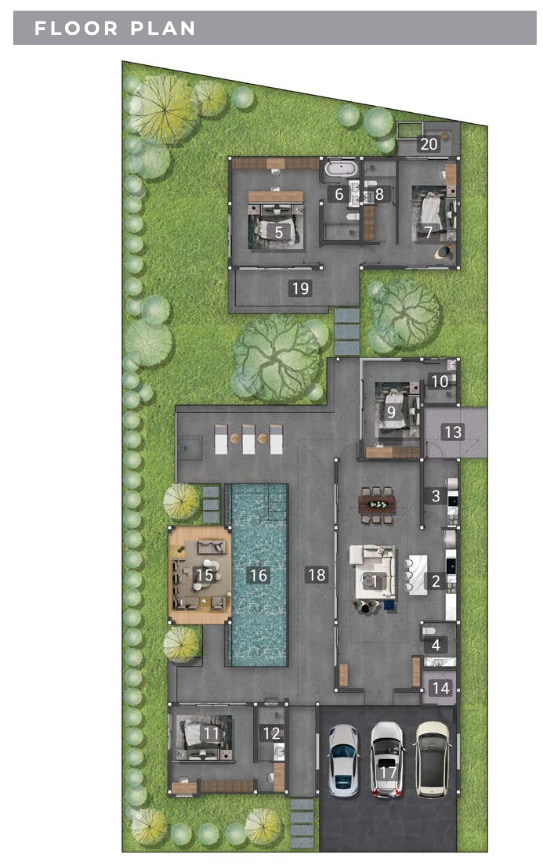 Mouana Breeze Mai Khao — villa type B area plan