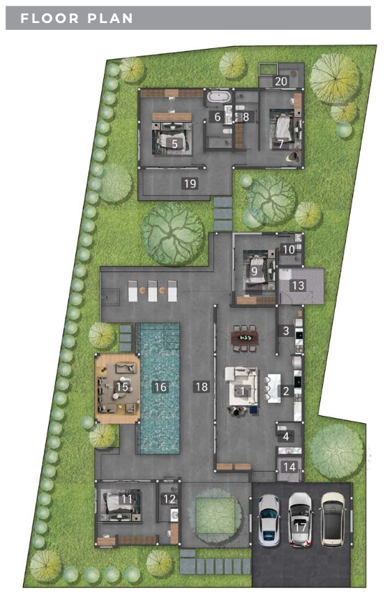 Mouana Breeze Mai Khao — villa type D area plan