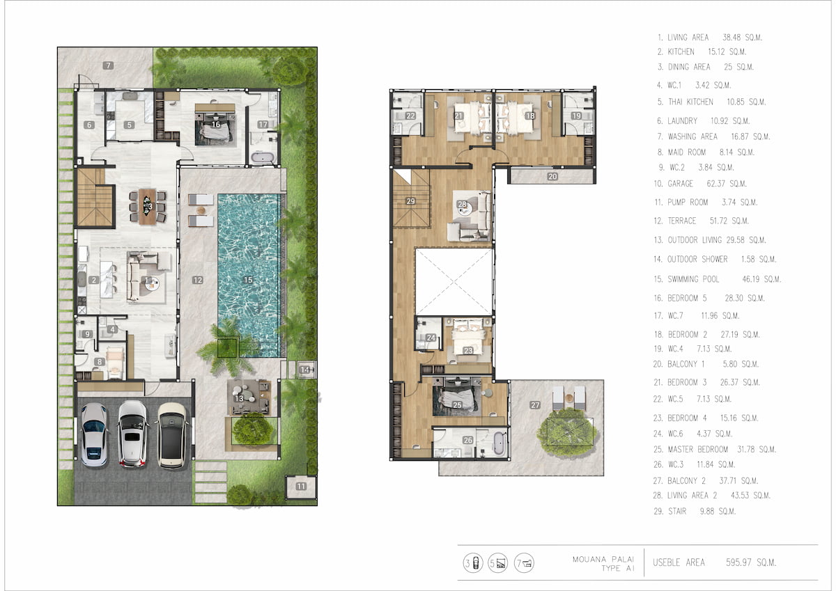 Mouana Grande Chalong Bay — villa type B area plan
