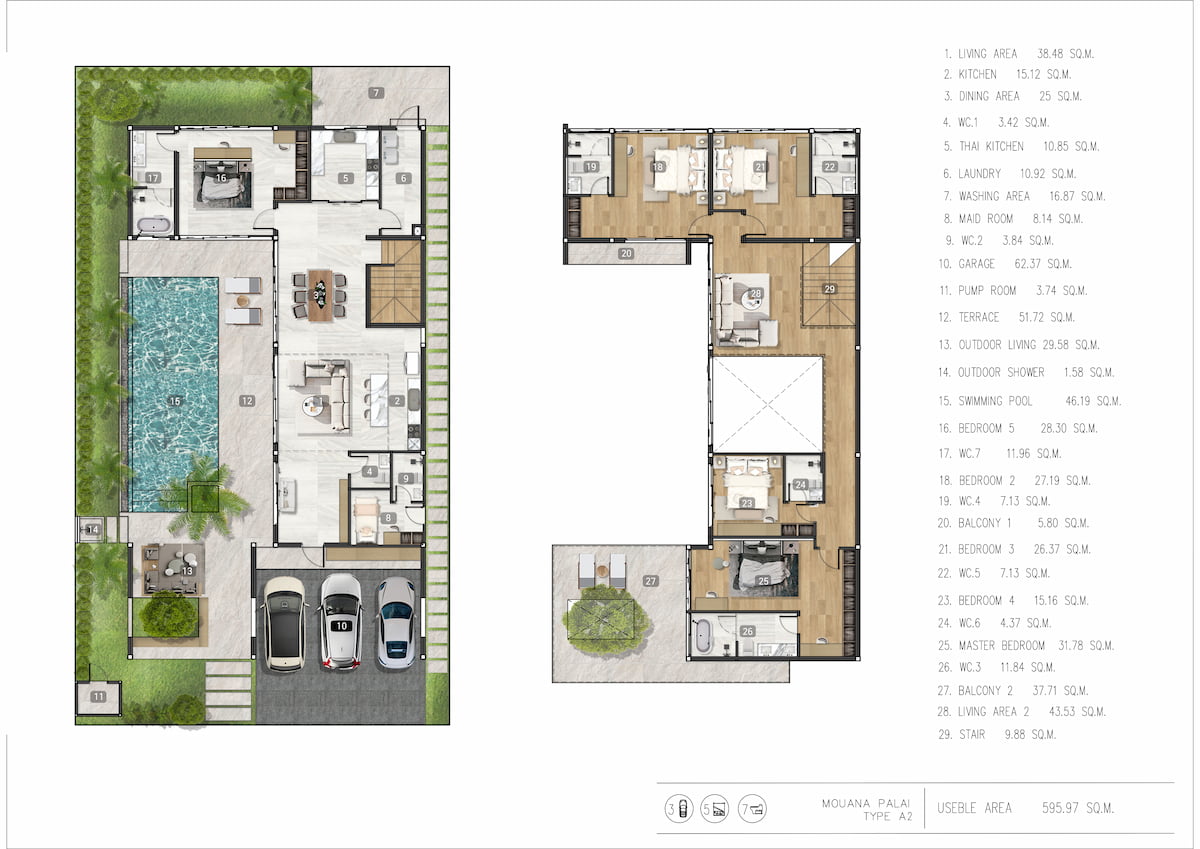Mouana Grande Chalong Bay — villa type D area plan