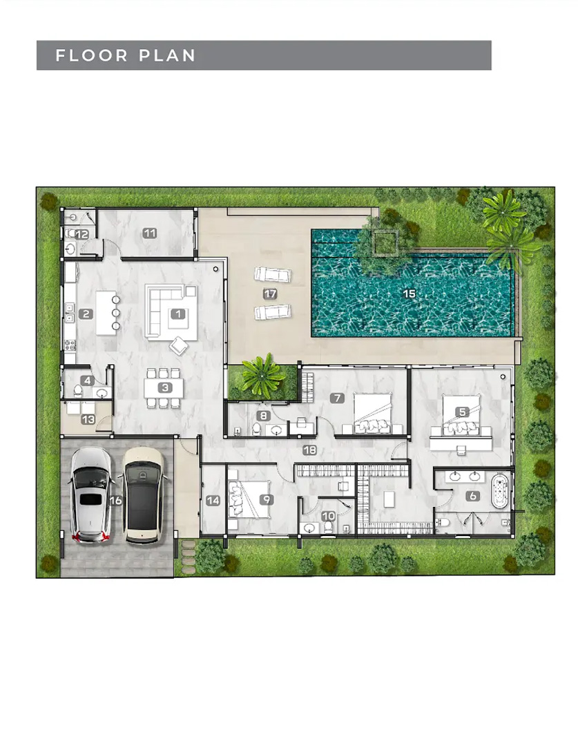 Mouana Serenity Cherng Talay — villa type B area plan